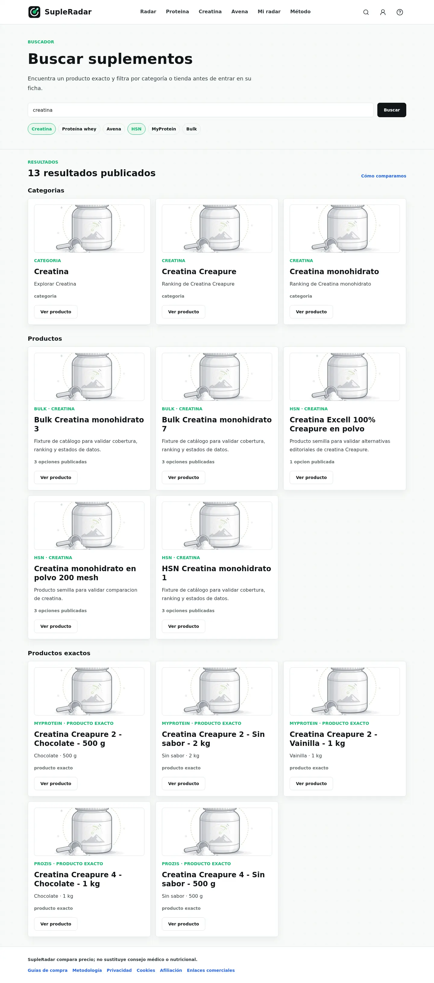 Buscador con resultados desktop