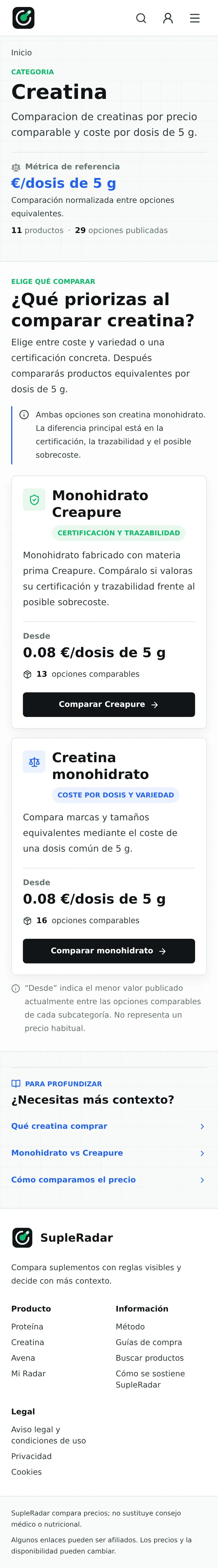 Categoria creatina mobile